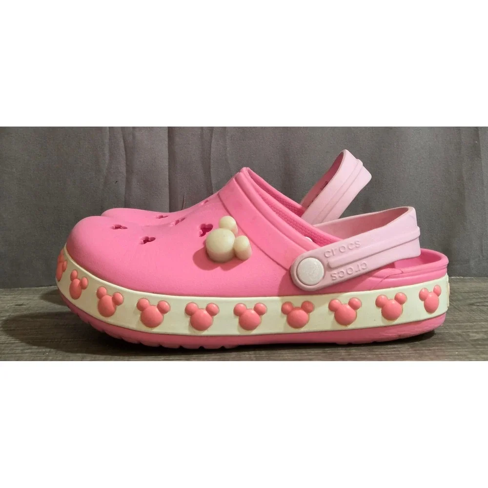 Crocs Disney Mickey Mouse Fun Lab Shoes Youth Size J2 Pink